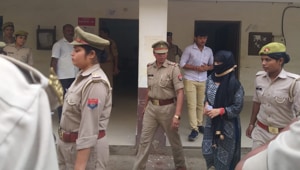 The woman who accused former Union Minister Chinmayanand has been booked in an extortion case.(HT PHOTO) The woman who accused former Union Minister Chinmayanand has been booked in an extortion case.(HT PHOTO)