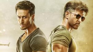 Tiger Shroff and Hrithik Roshan in a poster for War. Tiger Shroff and Hrithik Roshan in a poster for War.