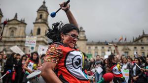 Musicians perform during a climate protest at Bolivar square in Bogota, Colombia, on September 20, 2019(AFP) Musicians perform during a climate protest at Bolivar square in Bogota, Colombia, on September 20, 2019(AFP)