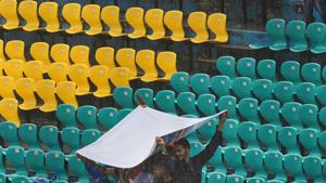 Rain in a cricket stadium (Representational image)(PTI) Rain in a cricket stadium (Representational image)(PTI)