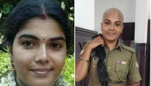 Kerala Civil Police officer Aparna Lavakumar is considered a role model for her humanitarian acts by her colleagues(HT Photo) Kerala Civil Police officer Aparna Lavakumar is considered a role model for her humanitarian acts by her colleagues(HT Photo)