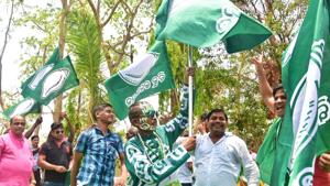 File photograph of Biju Janata Dal (BJD) supporters celebrating the party’s Lok Sabha election results,.(HT PHOTO) File photograph of Biju Janata Dal (BJD) supporters celebrating the party’s Lok Sabha election results,.(HT PHOTO)