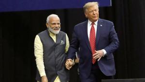 Former union minister Shahnawaz Hussain on Wednesday said the heady thrill of Prime Minister Narendra Modi drawing applause from a capacity crowd in the United States for nullification of Article 370, with US President Donald Trump also clapping, was incomparable.(REUTERS) Former union minister Shahnawaz Hussain on Wednesday said the heady thrill of Prime Minister Narendra Modi drawing applause from a capacity crowd in the United States for nullification of Article 370, with US President Donald Trump also clapping, was incomparable.(REUTERS)