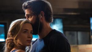 Emily Blunt as Evelyn Abbott and John Krasinski as Lee Abbott in A Quiet Place. Emily Blunt as Evelyn Abbott and John Krasinski as Lee Abbott in A Quiet Place.