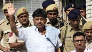 A Delhi court on Wednesday dismissed the bail application of Congress leader DK Shivakumar, arrested by the Enforcement Directorate (ED) in connection with a money laundering case.(AP) A Delhi court on Wednesday dismissed the bail application of Congress leader DK Shivakumar, arrested by the Enforcement Directorate (ED) in connection with a money laundering case.(AP)