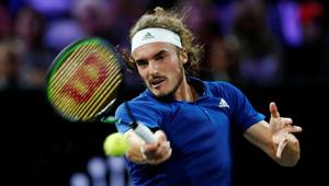 File photo of Stefanos Tsitsipas during the Laver Cup.(REUTERS) File photo of Stefanos Tsitsipas during the Laver Cup.(REUTERS)