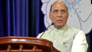 Defence Minister Rajnath Singh was addressing a gathering at the 66th birthday celebrations of spiritual leader Mātā Amritānandamayī Devī at Kollam in Kerala.(ANI PHOTO.) Defence Minister Rajnath Singh was addressing a gathering at the 66th birthday celebrations of spiritual leader Mātā Amritānandamayī Devī at Kollam in Kerala.(ANI PHOTO.)