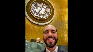 In this photo from the Twitter account of El Salvador’s President Nayib Bukele, Bukele smiles as he poses for a selfie during his address to the 74th session of the United Nations General Assembly at U.N headquarters, Thursday, Sept. 26, 2019. (Nayib Bukele via AP)(AP Photo) In this photo from the Twitter account of El Salvador’s President Nayib Bukele, Bukele smiles as he poses for a selfie during his address to the 74th session of the United Nations General Assembly at U.N headquarters, Thursday, Sept. 26, 2019. (Nayib Bukele via AP)(AP Photo)