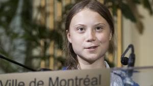 Swedish climate activist Greta Thunberg speaks to reporters after receiving the key to the city of Montreal during a ceremony in Montreal.(AP Photo) Swedish climate activist Greta Thunberg speaks to reporters after receiving the key to the city of Montreal during a ceremony in Montreal.(AP Photo)