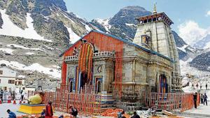 A view of Kedarnath Shrine in Rudraprayag district. A view of Kedarnath Shrine in Rudraprayag district.