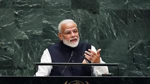 Prime Minister Narendra Modi on Sunday said the party is going to Assembly Elections of Maharashtra and Haryana based on state governments’ development work.(ANI Photo) Prime Minister Narendra Modi on Sunday said the party is going to Assembly Elections of Maharashtra and Haryana based on state governments’ development work.(ANI Photo)