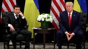 Ukraine's President Volodymyr Zelenskiy listens during a bilateral meeting with U.S. President Donald Trump on the sidelines of the United Nations General Assembly in New York City.(REUTERS) Ukraine's President Volodymyr Zelenskiy listens during a bilateral meeting with U.S. President Donald Trump on the sidelines of the United Nations General Assembly in New York City.(REUTERS)