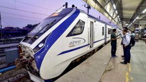 The Vande Bharat Express, during its trial run between Delhi and Katra, halts at Ludhiana Railway Station, Monday, July 22, 2019.(PTI file photo) The Vande Bharat Express, during its trial run between Delhi and Katra, halts at Ludhiana Railway Station, Monday, July 22, 2019.(PTI file photo)