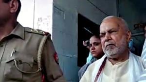 Former Union Minister Chinmayanand on the day of his arrest on September 20 in Shahjahanpur.(ANI) Former Union Minister Chinmayanand on the day of his arrest on September 20 in Shahjahanpur.(ANI)