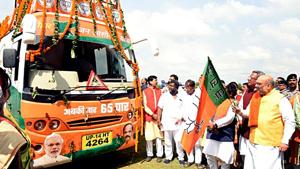 BJP National President and Union Home Minister Amit Shah flags off the 'Jan Aashirvad Yatra' in Ranchi.(File photo: ANI) BJP National President and Union Home Minister Amit Shah flags off the 'Jan Aashirvad Yatra' in Ranchi.(File photo: ANI)