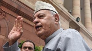 Supporters of Farooq Abdullah say the National Conference leader has been under house arrest since August 5 when the move to strip the state of its special status was announced in Parliament.(Sonu Mehta/HT PHOTO) Supporters of Farooq Abdullah say the National Conference leader has been under house arrest since August 5 when the move to strip the state of its special status was announced in Parliament.(Sonu Mehta/HT PHOTO)
