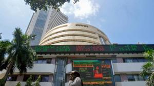 A screen at the facade of the Bombay Stock Exchange (BSE) building shows the stock prices.(PTI) A screen at the facade of the Bombay Stock Exchange (BSE) building shows the stock prices.(PTI)