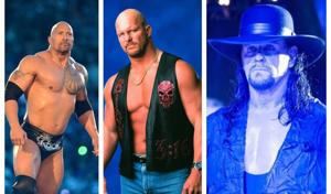The Rock, Stone Cold Steve Austin and Hulk Hogan are coming to WWE SmackDown on Fox.(WWE) The Rock, Stone Cold Steve Austin and Hulk Hogan are coming to WWE SmackDown on Fox.(WWE)