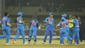India Women’s cricket team celebrates.(BCCI Women/Twitter)