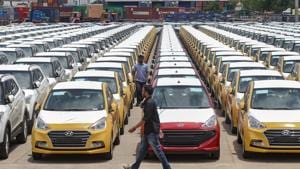 Cars are seen parked in a dock. Goa government has slashed road tax on purchases of new vehicles for a period of three months, in a bid to help the struggling auto industry.(PTI) Cars are seen parked in a dock. Goa government has slashed road tax on purchases of new vehicles for a period of three months, in a bid to help the struggling auto industry.(PTI)