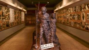 New Delhi: A gallery at the National Gandhi Museum displays rare photographs connected with Mahatma Gandhi, Kastur Ba and Indian Freedom Struggle, in New Delhi.(PTI) New Delhi: A gallery at the National Gandhi Museum displays rare photographs connected with Mahatma Gandhi, Kastur Ba and Indian Freedom Struggle, in New Delhi.(PTI)