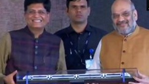 Amit Shah said Vande Bharat Express, the fastest train yet to Jammu that will reduce the travel time between Delhi and Katra from 12 hours to 8, is a gift for J&K’s development and would enhance religious tourism.(ANI) Amit Shah said Vande Bharat Express, the fastest train yet to Jammu that will reduce the travel time between Delhi and Katra from 12 hours to 8, is a gift for J&K’s development and would enhance religious tourism.(ANI)