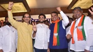 Aaditya Thackeray, who filed his nomination papers on Thursday for the Worli assembly seat, is the only person from the Shiv Sena’s first family to contest an election. (Photo @ShivSena) Aaditya Thackeray, who filed his nomination papers on Thursday for the Worli assembly seat, is the only person from the Shiv Sena’s first family to contest an election. (Photo @ShivSena)