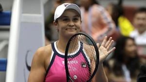 Asleigh Barty of Australia reacts after beating Petra Kvitova.(AP) Asleigh Barty of Australia reacts after beating Petra Kvitova.(AP)