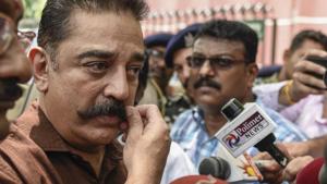Makkal Needhi Maiam president Kamal Haasan speaks our mother language will always be Tamil.(Burhaan Kinu/HT PHOTO) Makkal Needhi Maiam president Kamal Haasan speaks our mother language will always be Tamil.(Burhaan Kinu/HT PHOTO)
