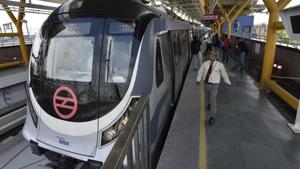 The 4.2 km-long Grey Line of Delhi Metro, which will connect urban village area of Najafgarh to the rapid transit network for the first time, will be opened for services on Friday, officials said.(Sanjeev Verma / Hindustan Times) The 4.2 km-long Grey Line of Delhi Metro, which will connect urban village area of Najafgarh to the rapid transit network for the first time, will be opened for services on Friday, officials said.(Sanjeev Verma / Hindustan Times)