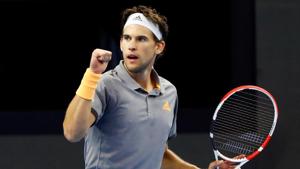 Dominic Thiem of Austria reacts during his match against Karen Khachanov of Russia.(REUTERS) Dominic Thiem of Austria reacts during his match against Karen Khachanov of Russia.(REUTERS)