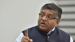 Union Minister Law and Justice, Electronics and Information Technology, Ravi Shankar Prasad during a interview at his residence in New Delhi.(Sanjeev Verma/HT PHOTO) Union Minister Law and Justice, Electronics and Information Technology, Ravi Shankar Prasad during a interview at his residence in New Delhi.(Sanjeev Verma/HT PHOTO)
