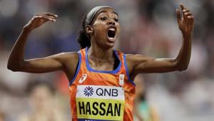 Sifan Hassan of the Netherlands celebrates after winning the gold medal(AP) Sifan Hassan of the Netherlands celebrates after winning the gold medal(AP)