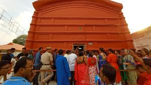 Devotees at the Tripura Sundari Temple near Agartala.(HT PHOTO) Devotees at the Tripura Sundari Temple near Agartala.(HT PHOTO)