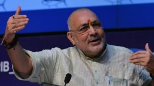 Animal Husbandry, Dairying, and Fisheries Minister Giriraj Singh has been criticising the Nitish Kumar-led Bihar government for its handling of floods in the state.(ANI Photo) Animal Husbandry, Dairying, and Fisheries Minister Giriraj Singh has been criticising the Nitish Kumar-led Bihar government for its handling of floods in the state.(ANI Photo)