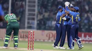 Pakistan vs Sri Lanka second T20 international.(AP) Pakistan vs Sri Lanka second T20 international.(AP)