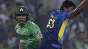 Pakistani batsman Umar Akmal in action.(AP) Pakistani batsman Umar Akmal in action.(AP)