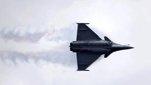 Defence Minister Rajnath Singh will receive the first of the 36 Rafale aircraft in France today.(AP Photo) Defence Minister Rajnath Singh will receive the first of the 36 Rafale aircraft in France today.(AP Photo)