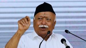RSS chief Mohan Bhagwat speaks during the Vijayadashmi Utsav 2019 at RSS headquarter in Nagpur, on Tuesday, October 8, 2019.(Sunny Shende/ HT Photo) RSS chief Mohan Bhagwat speaks during the Vijayadashmi Utsav 2019 at RSS headquarter in Nagpur, on Tuesday, October 8, 2019.(Sunny Shende/ HT Photo)