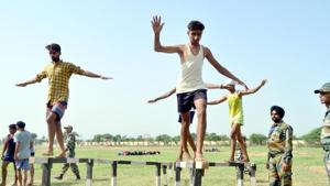 Youth from J-K forward areas participate in the Territorial Army recruitment drive. (Representational image)(HT File)