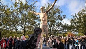 Statue of Swedish soccer star Zlatan Ibrahimovic near the soccer stadium in his hometown of Malmo, Sweden(REUTERS) Statue of Swedish soccer star Zlatan Ibrahimovic near the soccer stadium in his hometown of Malmo, Sweden(REUTERS)