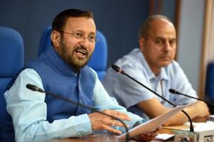 Minister of Environment, Forest and Climate Change Prakash Javadekar hit out against the opposition for criticising the BJP’s use of nationalistic themes in the campaign for the assembly elections.(HT PHOTO) Minister of Environment, Forest and Climate Change Prakash Javadekar hit out against the opposition for criticising the BJP’s use of nationalistic themes in the campaign for the assembly elections.(HT PHOTO)