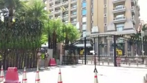 Security Tightened at ITC Hotel where the Chinese president Xi Jinping will stay during his visit.(ANI Photo) Security Tightened at ITC Hotel where the Chinese president Xi Jinping will stay during his visit.(ANI Photo)