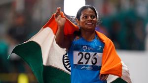 File image of India sprinter Dutee Chand.(Getty Images) File image of India sprinter Dutee Chand.(Getty Images)