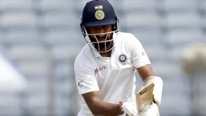 India's Cheteshwar Pujara plays a shot.(AP) India's Cheteshwar Pujara plays a shot.(AP)