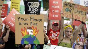 Climate change activists sought to shut down London City Airport on Thursday as part of their wave of protests worldwide.(AP Photo) Climate change activists sought to shut down London City Airport on Thursday as part of their wave of protests worldwide.(AP Photo)