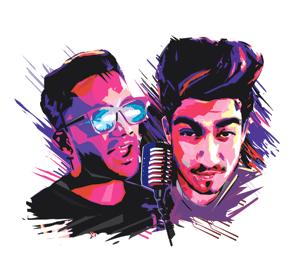 Tofik TC and Addy Nagar have earned their fame as fast rappers.(ILLUSTRATION: UNNIKRISHNAN AV) Tofik TC and Addy Nagar have earned their fame as fast rappers.(ILLUSTRATION: UNNIKRISHNAN AV)