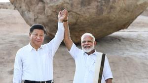 Prime Minister Narendra Modi with Chinese President Xi Jinping in Mamallapuram on Friday.(PTI Photo) Prime Minister Narendra Modi with Chinese President Xi Jinping in Mamallapuram on Friday.(PTI Photo)