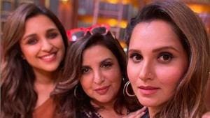 Farah Khan shared a picture with Parineeti Chopra and Sania Mirza.(Instagram) Farah Khan shared a picture with Parineeti Chopra and Sania Mirza.(Instagram)