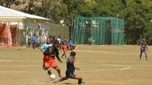 Participants during Football match at Rann-Neeti 2019.(HT) Participants during Football match at Rann-Neeti 2019.(HT)